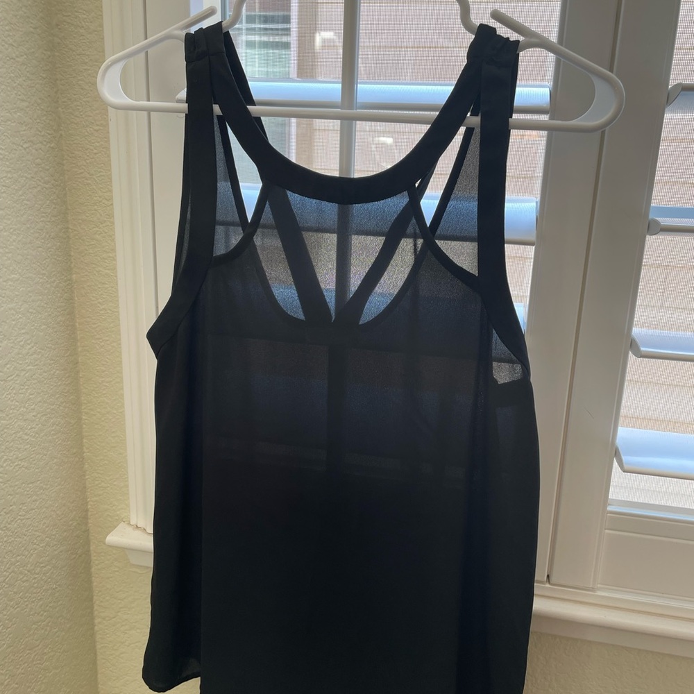 Lush Black Mesh Tank Top